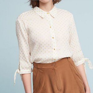 Anthropologie Dotted Button Down
